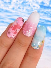 カラーズ 浜松店(colors)/爽やかフラワーネイル(*^^*)
