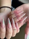 ピンクラメ×ロングスカルプ