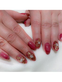 ルクール(Le Coeur)/フラワーモチーフネイル