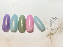 カラフルオーロラネイル