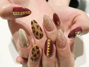 オープンジョー(open-jaw)/大人気!レオパード柄ネイル