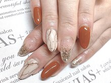 ラヴィアスプラス(LAVIAS+)/【ジェル】ワンカラ＋アート２本