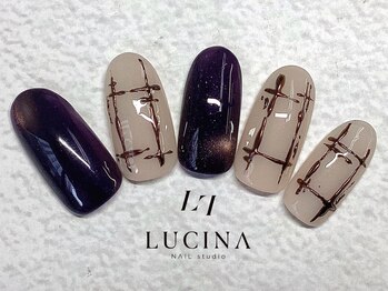 ネイルスタジオ ルキナ(LUCINA)/T-247 ニュアンスチェックネイル