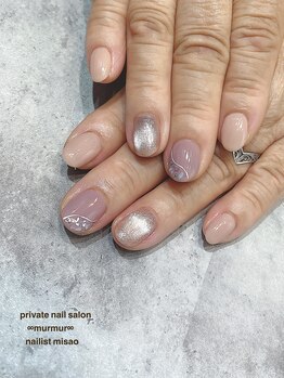 プライベート ネイルサロン マーマ(murmur)/シェル×ギャラクシーネイル