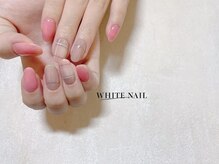 ホワイトネイル(WHITE NAIL)/春ネイル/チェックネイル