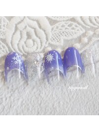 パープルフレンチネイル