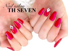 ネイルサロン ティーエイチセブン(Nail Salon TH SEVEN)/バイカラー×ビジューネイル