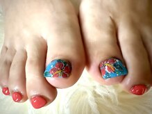 アミュリー ネイル アトリエ(Amury nail atelier)/ハイビスカス 海 カラフル