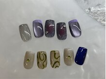ネイルサロン エーナイン 札幌大通本店/うる艶マグネットデザイン♪