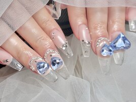 先端クリア ブルーネイル