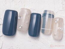 ネイルメゾン 池袋店(NAIL MAISON)/ネイビーチェック &nbsp;¥10550