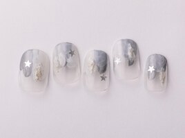シルバー星ネイル7480円