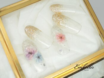 (494)花柄シールラメグラ