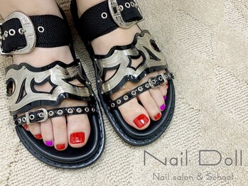 ネイルドール(Nail Doll)/フット レッド×パープル