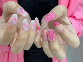 キルティング×チークネイル