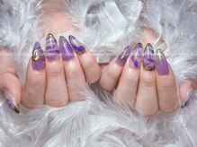 ダイアモンドネイルスタジオ 新宿店(Diamond Nail Studio)/スカルプ長さだし10本デザイン