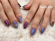 ネイルズアリー 立川店(Nails ally)/マグネットネイル×パープル