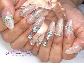 【ロングネイル】キラキラネイル
