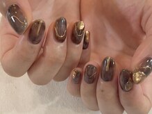 アイネイルズ 渋谷店(I nails)/【Yuki.f】ブラウンゴールド