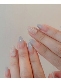 水色　レースネイル
