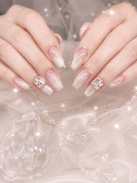 マグネットグラデ×宝石nail