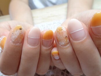 アミュリー ネイル アトリエ(Amury nail atelier)/キャラメルマーブルネイル♪