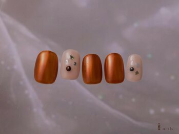 アイネイルズ 横浜WEST店(I-nails)/ミラーブラウン秋¥8480