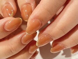 ワンカラー×ラメライン