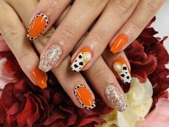 ダブルネイル(Double Nail)/【ほり】夏のダルメシアンネイル