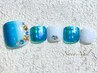 【フットネイル】海を閉じ込めた深海ブルーネイル ￥9,790→