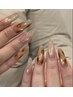 【秋季限定】ニュアンス水彩ぼかしネイル 4本アート 4800円