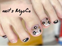 ネイルズミューコ(nail's MyuCo)/オーロラネイルとフラワー