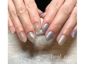 ヒールネイル(heal nail)/アシメ ちゅるんtoパール