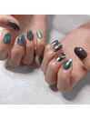 マグネット×ミラーネイル