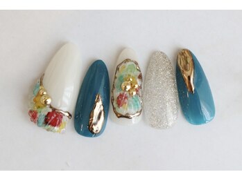 ねんどフラワーネイル