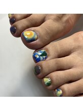 ネイルモイメメ(nail moi meme)/フットにもゴッホの絵画を♪