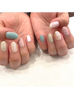 ハーティーネイル hearty nail 溝の口店/カラフルワンカラー☆