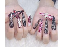 ハラ(Hara)/2XLネイル　ニュアンス　黒　赤