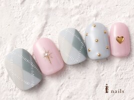 シンプルアーガイルネイル¥10480