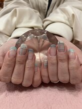 チェリーブロッサム(A CHERRY BLOSSOM)/ブルーのフレンチとチェック