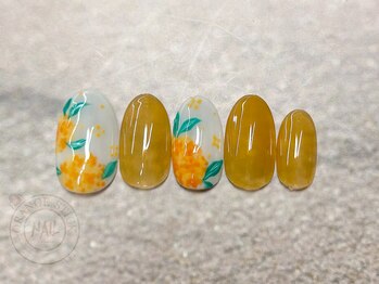 オレンジスティック/金木犀ネイル