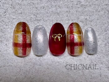 チェック柄ネイル