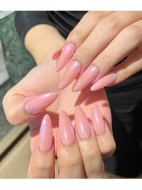 ピンクオーロラネイル