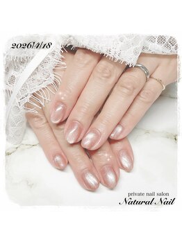 ナチュラル ネイル(Natural Nail)の写真/春の陽気に輝く上品な指先♪お仕事や家事でも浮かない大人可愛いオフィスネイル《マグネットネイル5500円》