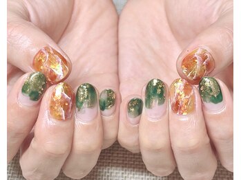 アンドミーネイル 蒲田(&me.nail)/天然石風 ニュアンス もやもや