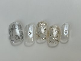手描きリボンパール夏¥6000