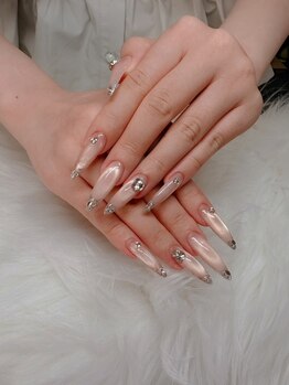 CHERRY NAILS大塚南口店【パラジェル/フィルイン/持ち込み/マグネット/長さだし】の写真/SNSで話題の純欲ワンホン＆韓国風ネイル★乙女心くすぐる大人可愛い指先へ【大塚駅徒歩2分】