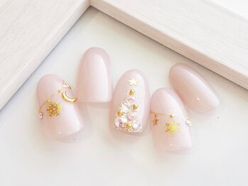 幻之花ネイル/大人上品 クリスマスネイル