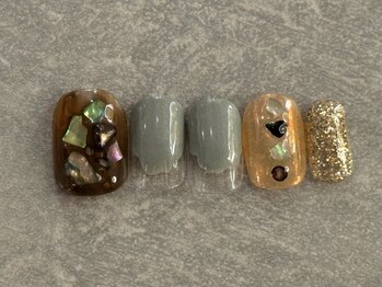 カラネイル 南森町店(calla nail)/シェル　ブラウン　ニュアンス