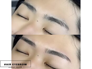 ハッシュタグ エアーアイブロウ 仙台(#AIR EYEBROW)/角度あり平行眉